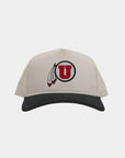 UofU Cream Black Cord Brim Fade Hat