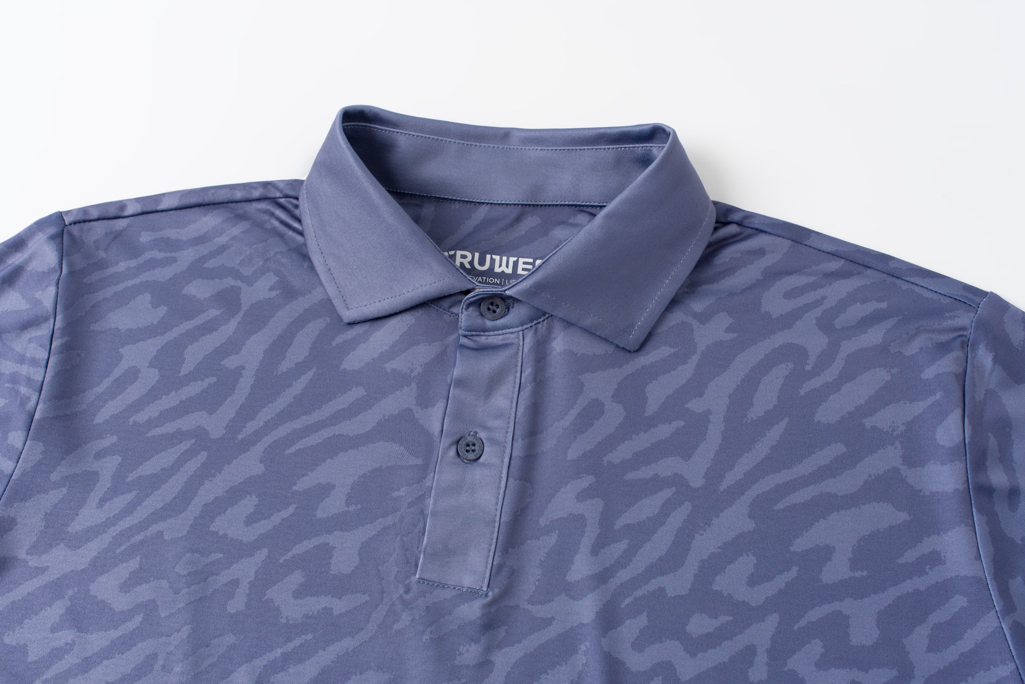 Elevation Polo Tiger Stripe Steel Blue