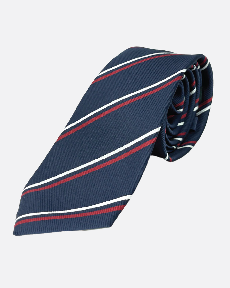 Immortal Navy & Red Striped Dress Tie