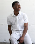 Phenom Classic Grey Tartan Short Sleeve Dress Shirt