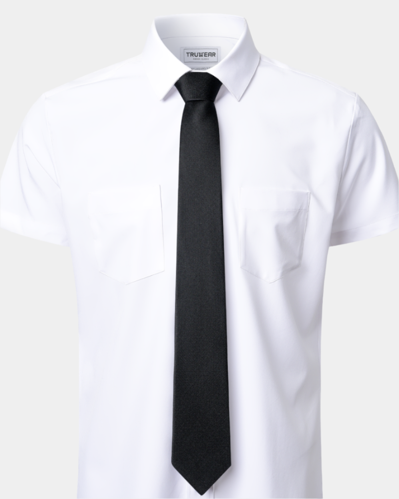 Elite Silk Tie Geometric Pattern Black