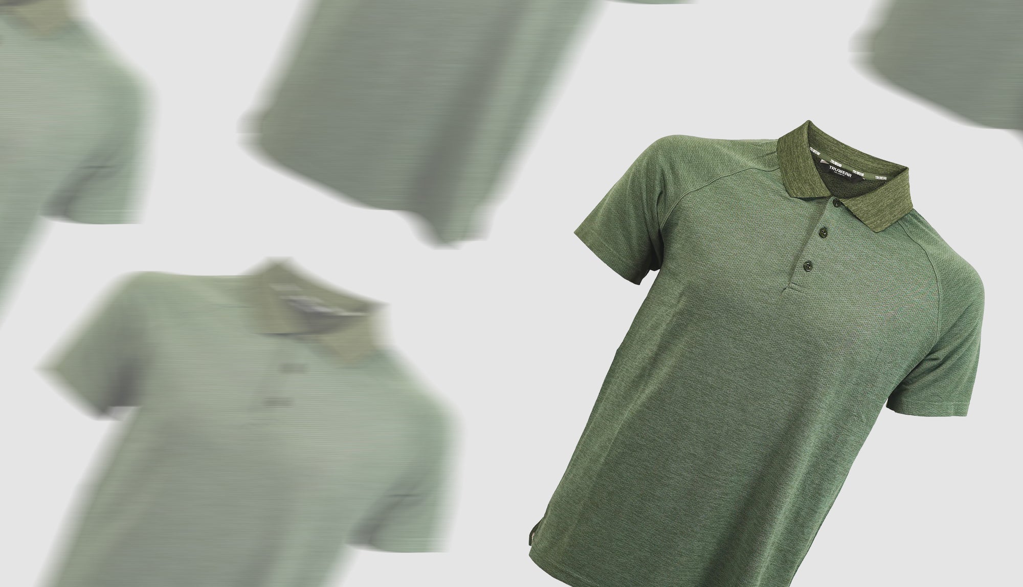 Man stretching in Truwear breathable collared white shirt