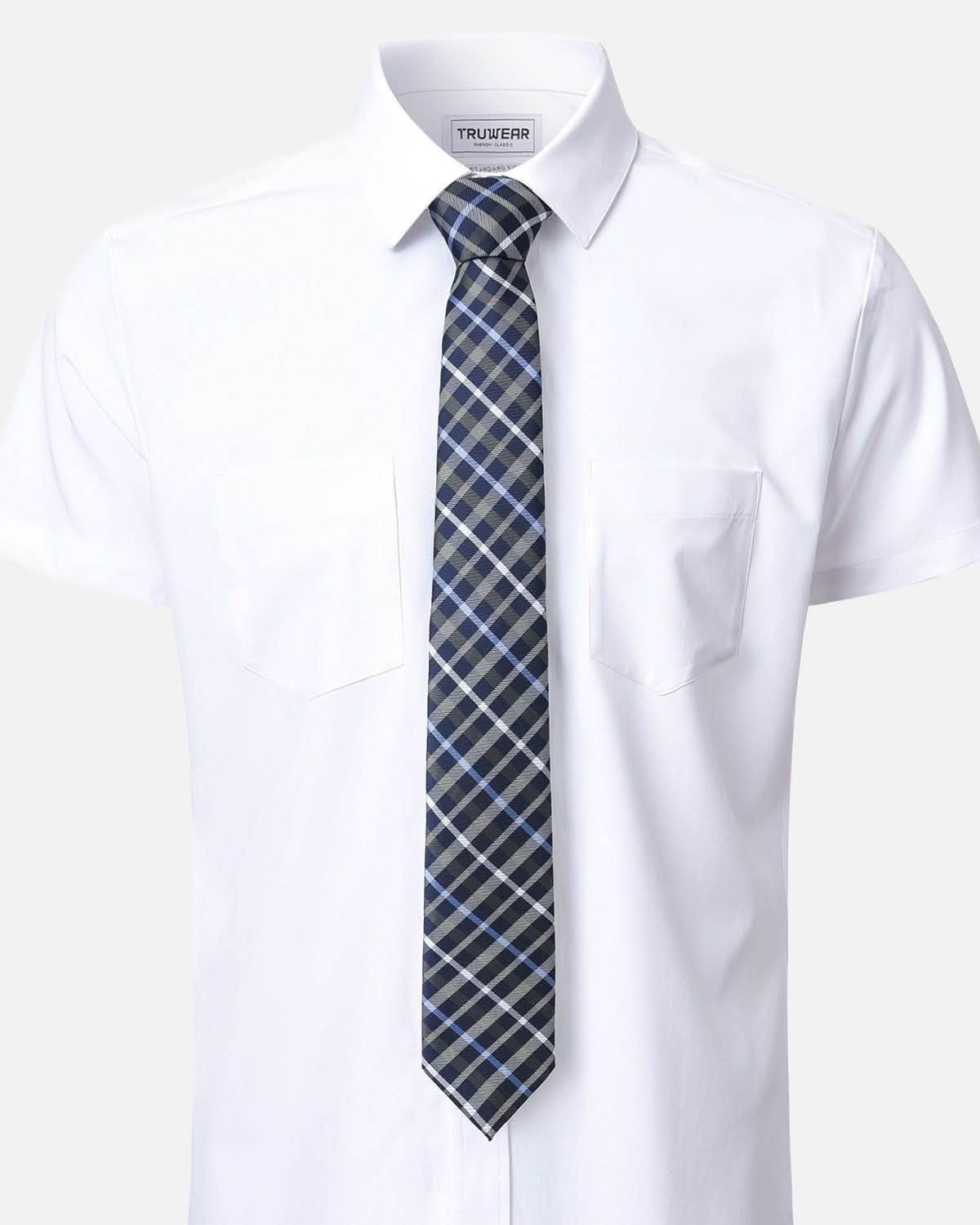 Immortal Charcoal Powder Blue &amp; Navy Striped Tie