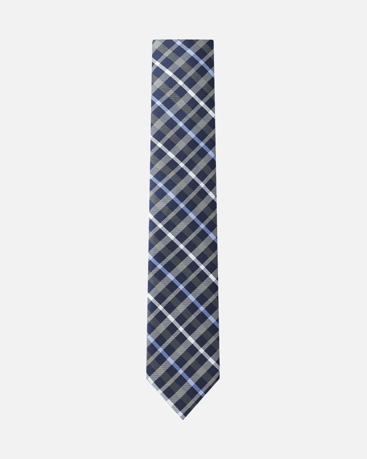 Immortal Charcoal Powder Blue &amp; Navy Striped Tie