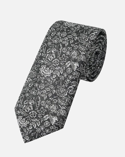 Immortal Floral Tie Black