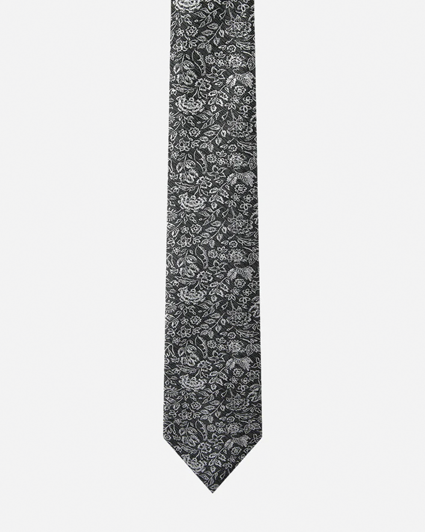 Immortal Floral Tie Black